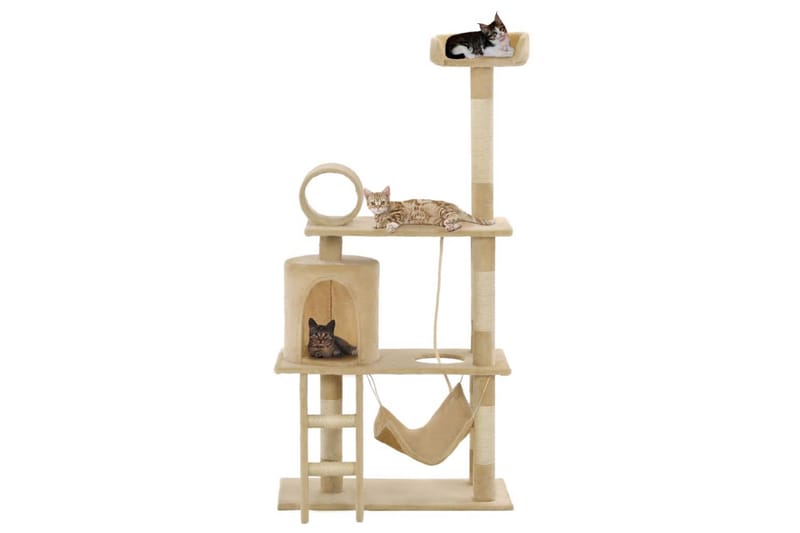 Kradsetræ Til Katte Med Sisal-Kradsestolper 140 Cm Beige - Beige - Kattemøbler
