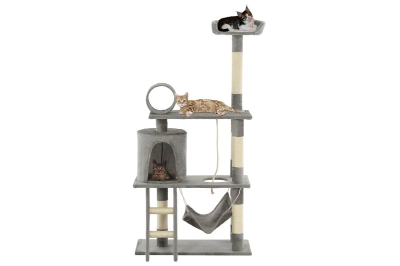 Kradsetræ Til Katte Med Sisal-Kradsestolper 140 Cm Grå - Grå - Kattemøbler