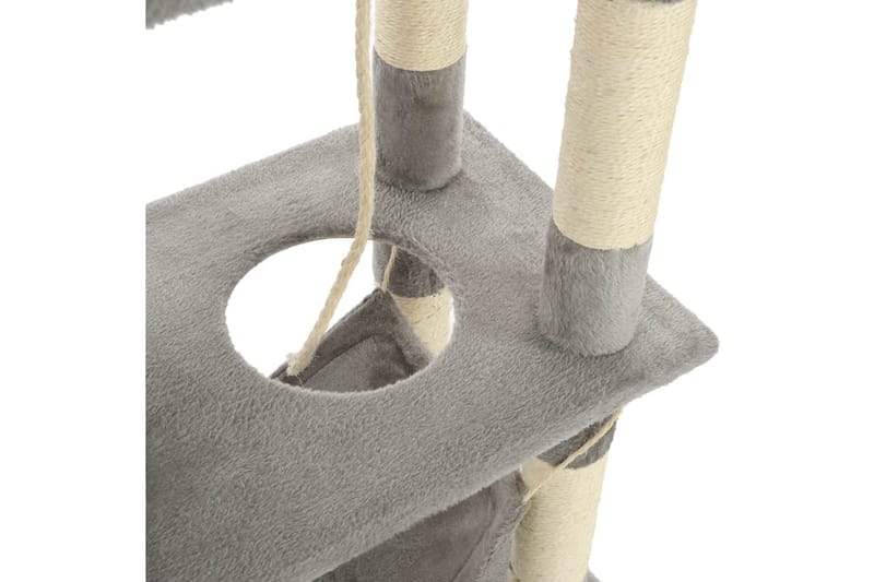 Kradsetræ Til Katte Med Sisal-Kradsestolper 140 Cm Grå - Grå - Kattemøbler