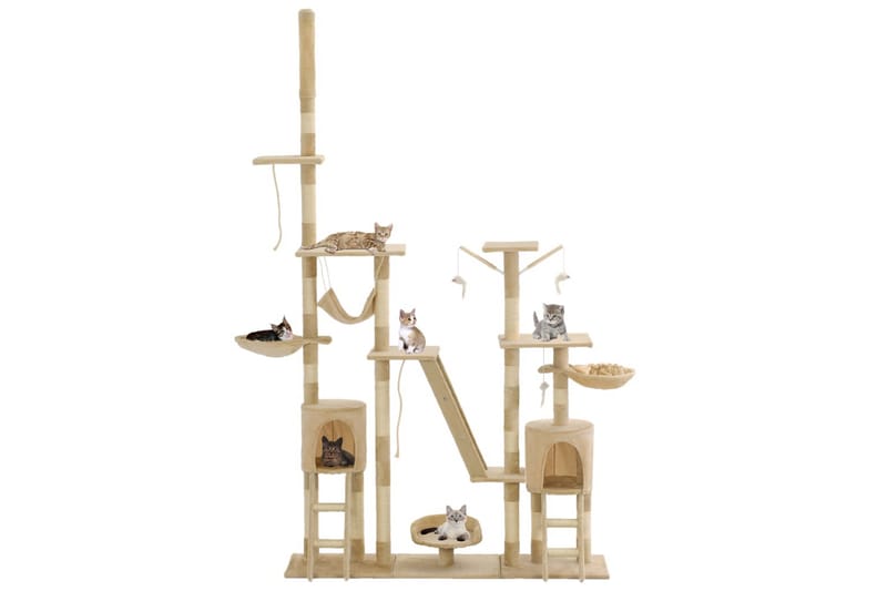 Kradsetræ Til Katte Med Sisal-Kradsestolper 230-250 Cm Beige - Beige - Kattemøbler