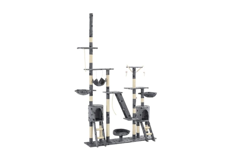 Kradsetræ Til Katte Med Sisal-Kradsestolper 230-250Cm - Grå - Sport & fritid - Til dyrene - Kat - Kattemøbler