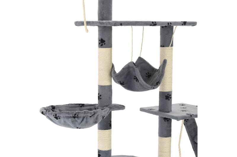 Kradsetræ Til Katte Med Sisal-Kradsestolper 230-250Cm - Grå - Kattemøbler