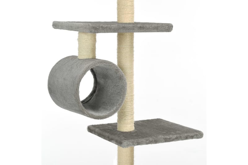 Kradsetræ Til Katte Med Sisal-Kradsestolper 260 Cm Grå - Grå - Kattemøbler