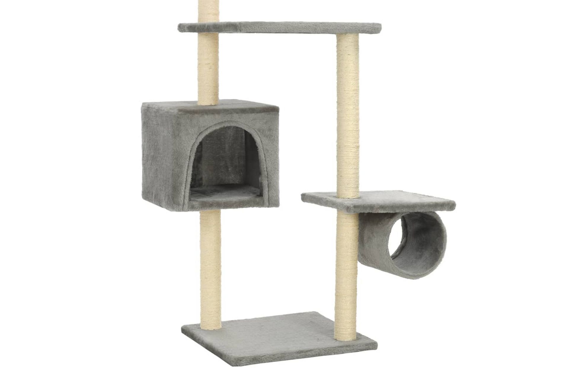Kradsetræ Til Katte Med Sisal-Kradsestolper 260 Cm Grå - Grå - Sport & fritid - Til dyrene - Kat - Kattemøbler