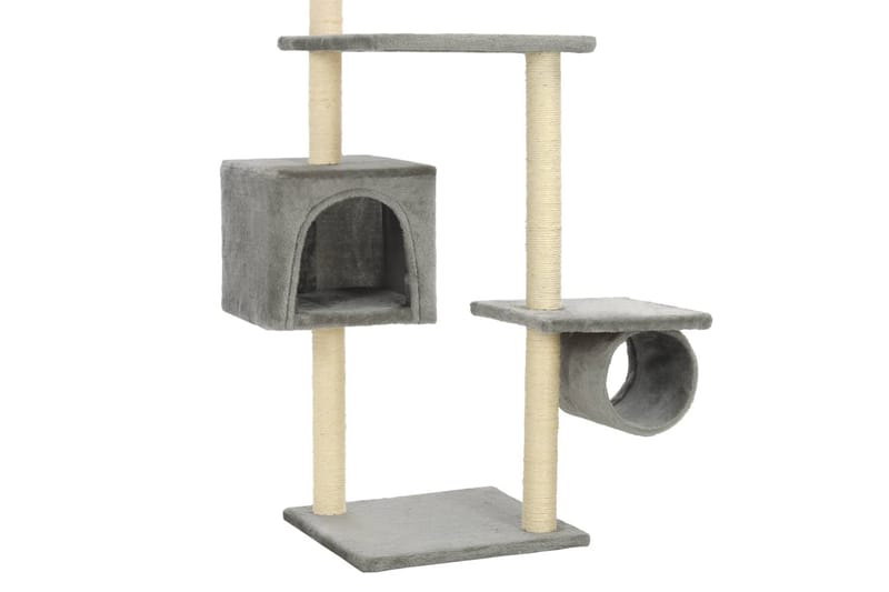 Kradsetræ Til Katte Med Sisal-Kradsestolper 260 Cm Grå - Grå - Sport & fritid - Til dyrene - Kat - Kattemøbler