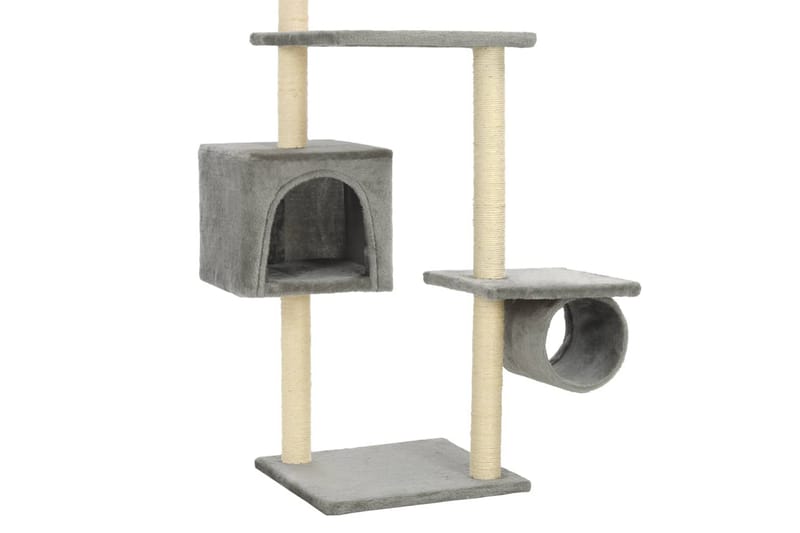 Kradsetræ Til Katte Med Sisal-Kradsestolper 260 Cm Grå - Grå - Kattemøbler