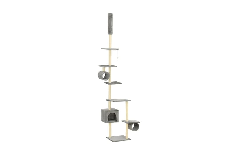 Kradsetræ Til Katte Med Sisal-Kradsestolper 260 Cm Grå - Grå - Sport & fritid - Til dyrene - Kat - Kattemøbler