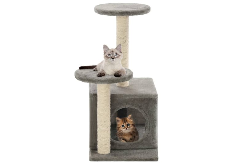 Kradsetræ Til Katte Med Sisal-Kradsestolper 60 Cm Grå - Grå - Sport & fritid - Til dyrene - Kat - Kattemøbler