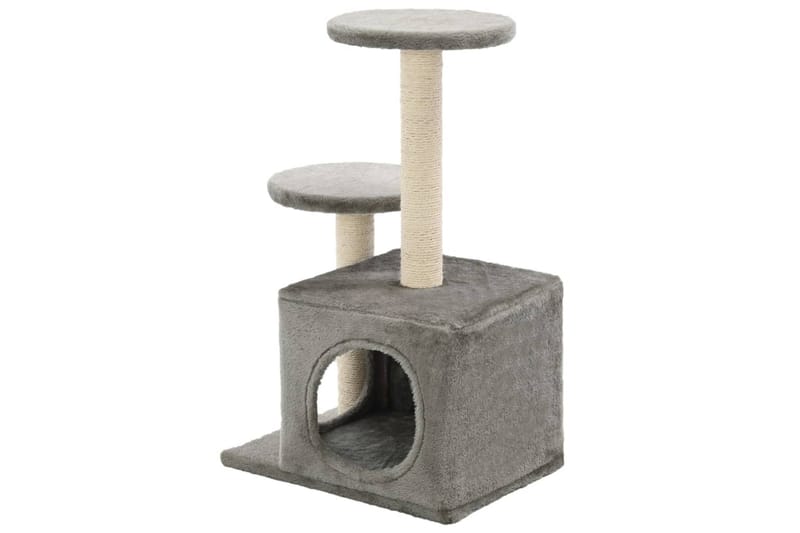 Kradsetræ Til Katte Med Sisal-Kradsestolper 60 Cm Grå - Grå - Sport & fritid - Til dyrene - Kat - Kattemøbler