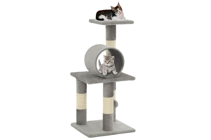 Kradsetræ Til Katte Med Sisal-Kradsestolper 65 Cm Grå - Grå - Sport & fritid - Til dyrene - Kat - Kattemøbler