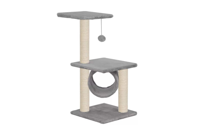 Kradsetræ Til Katte Med Sisal-Kradsestolper 65 Cm Grå - Grå - Sport & fritid - Til dyrene - Kat - Kattemøbler