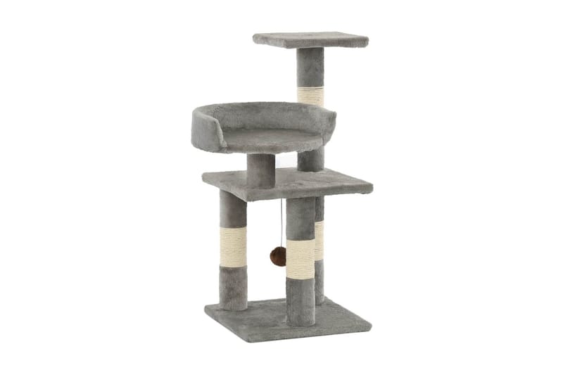 Kradsetræ Til Katte Med Sisal-Kradsestolper 65 Cm Grå - Grå - Sport & fritid - Til dyrene - Kat - Kattemøbler