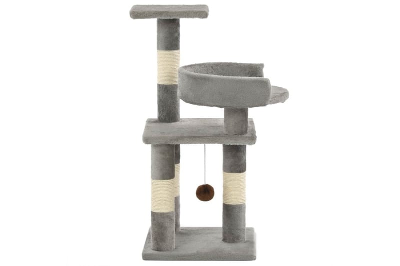 Kradsetræ Til Katte Med Sisal-Kradsestolper 65 Cm Grå - Grå - Kattemøbler