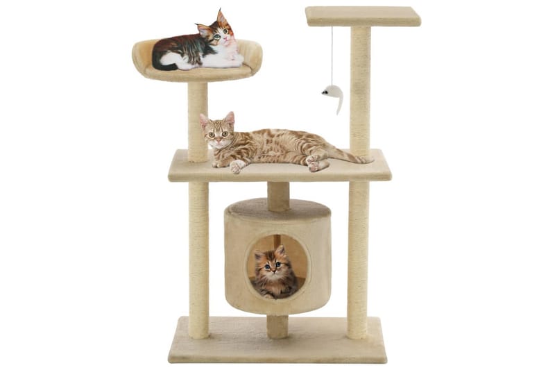 Kradsetræ Til Katte Med Sisal-Kradsestolper 95 Cm Beige - Beige - Sport & fritid - Til dyrene - Kat - Kattemøbler