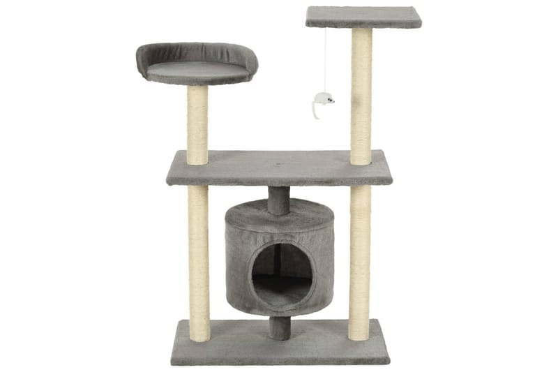 Kradsetræ Til Katte Med Sisal-Kradsestolper 95 Cm Grå - Grå - Kattemøbler
