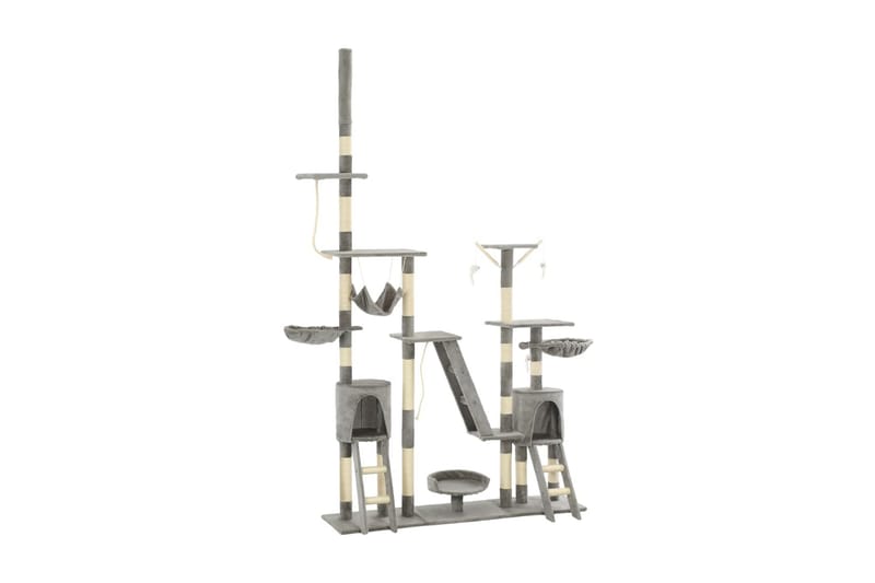 Kradsetræ Til Katte Med Sisal-Kradsstolper 230-250 Cm Grå - Grå - Sport & fritid - Til dyrene - Kat - Kattemøbler