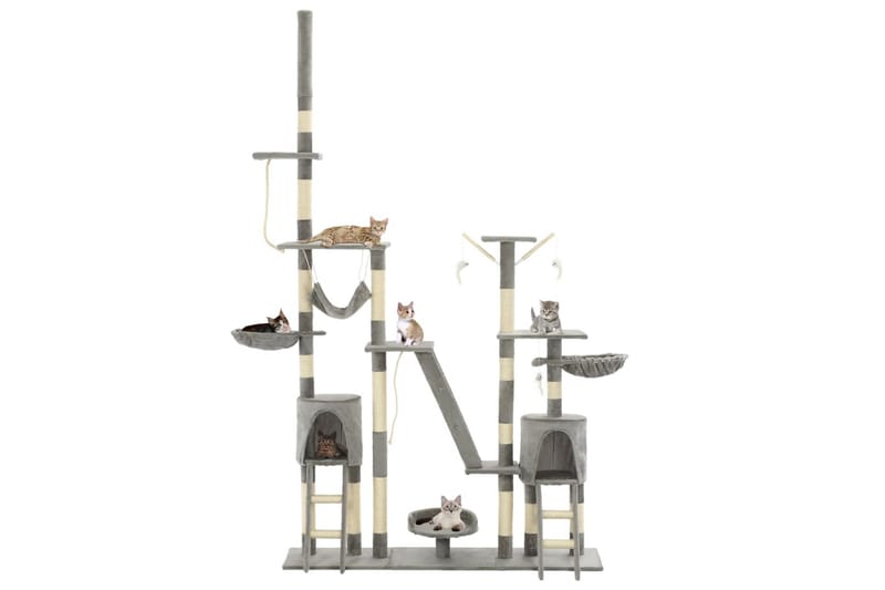 Kradsetræ Til Katte Med Sisal-Kradsstolper 230-250 Cm Grå - Grå - Sport & fritid - Til dyrene - Kat - Kattemøbler