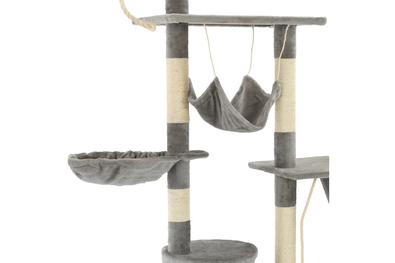 Kradsetræ Til Katte Med Sisal-Kradsstolper 230-250 Cm Grå - Grå - Kattemøbler