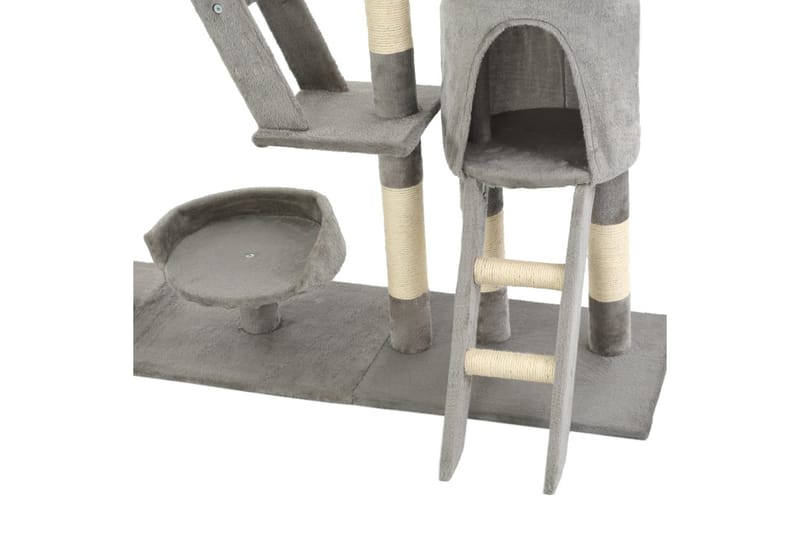 Kradsetræ Til Katte Med Sisal-Kradsstolper 230-250 Cm Grå - Grå - Sport & fritid - Til dyrene - Kat - Kattemøbler