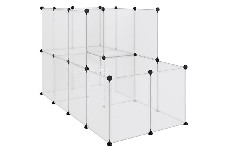 beBasic lille dyrebur 142x74x93 cm PP og stål transparent - gennemsigtig - Kaninbur & kaninhus