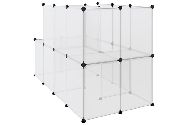 beBasic lille dyrebur 142x74x93 cm PP og stål transparent - gennemsigtig - Kaninbur & kaninhus