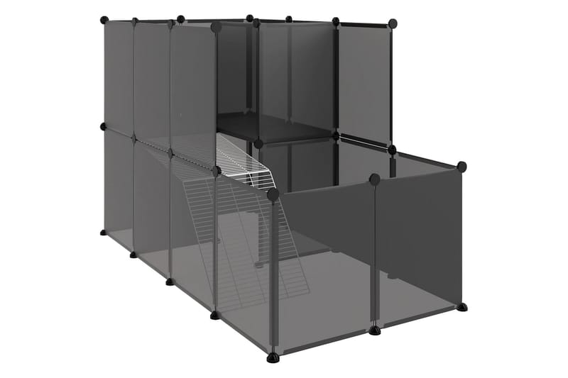 beBasic lille dyrebur 142x74x93 cm PP og stål sort - Sort - Sport & fritid - Til dyrene - Smådyr - Bure smådyr - Kaninbur & kaninhus