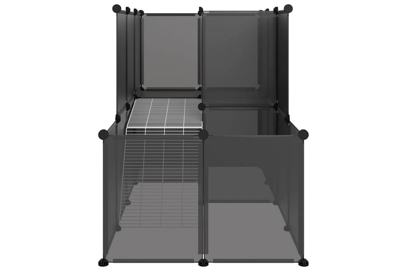 beBasic lille dyrebur 142x74x93 cm PP og stål sort - Sort - Sport & fritid - Til dyrene - Smådyr - Bure smådyr - Kaninbur & kaninhus