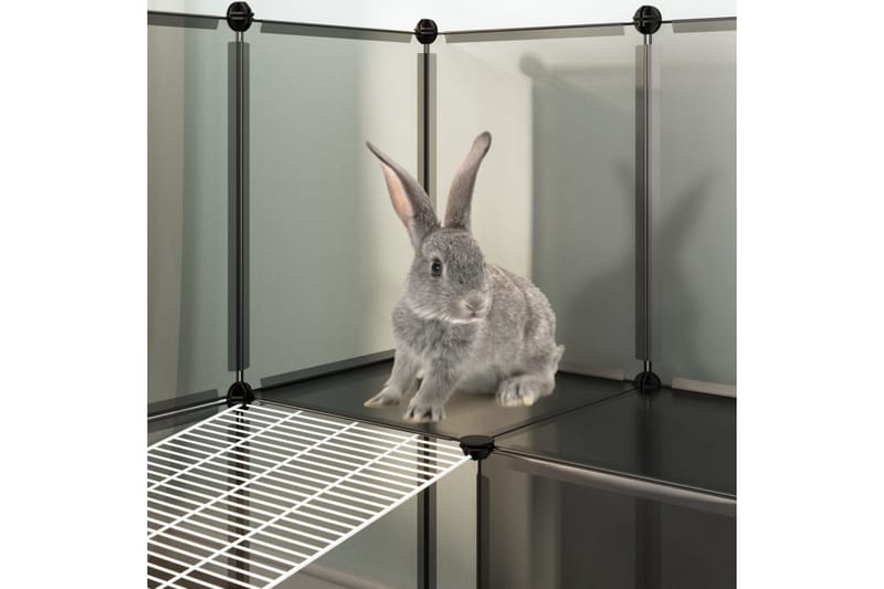 beBasic lille dyrebur 142x74x93 cm PP og stål sort - Sort - Sport & fritid - Til dyrene - Smådyr - Bure smådyr - Kaninbur & kaninhus