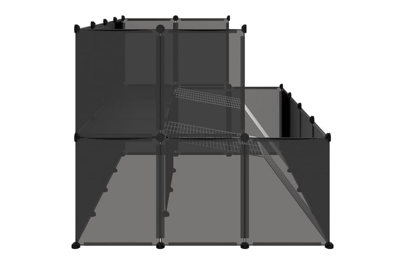 beBasic lille dyrebur 143x107x93 cm PP og stål sort - Sort - Kaninbur & kaninhus