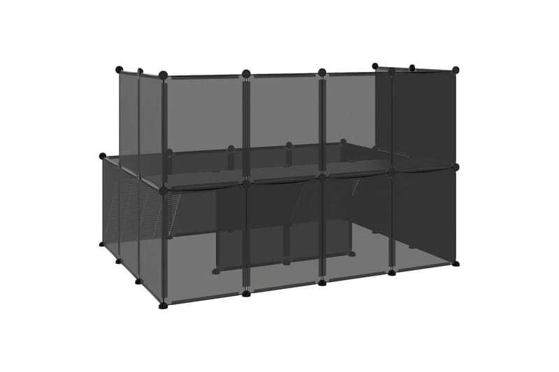 beBasic lille dyrebur 143x107x93 cm PP og stål sort - Sort - Kaninbur & kaninhus