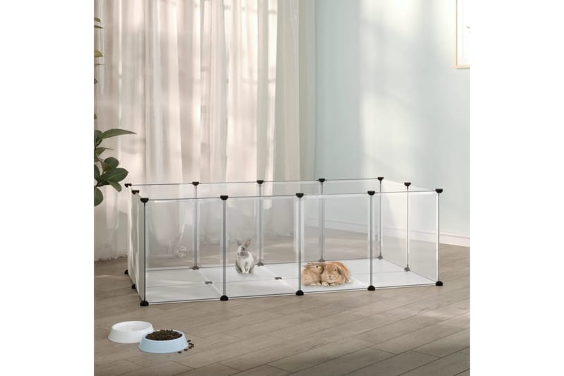 beBasic lille dyrebur 144x74x46,5 cm PP og stål transparent - gennemsigtig - Kaninbur & kaninhus