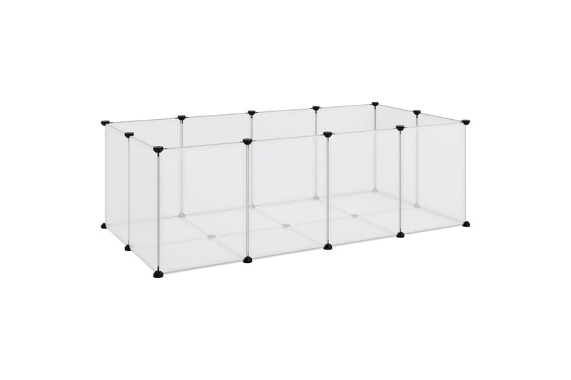 beBasic lille dyrebur 144x74x46,5 cm PP og stål transparent - gennemsigtig - Kaninbur & kaninhus