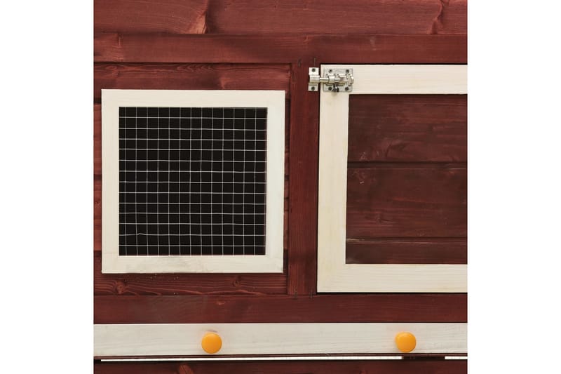 Kaninbur 140x63x120 cm massivt fyrretræ mokka og hvid - Sport & fritid - Til dyrene - Smådyr - Bure smådyr - Kaninbur & kaninhus