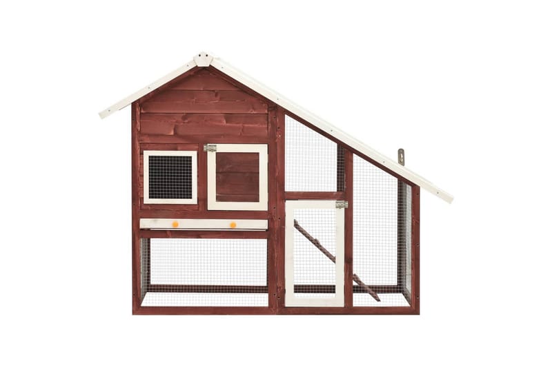 Kaninbur 140x63x120 cm massivt fyrretræ mokka og hvid - Sport & fritid - Til dyrene - Smådyr - Bure smådyr - Kaninbur & kaninhus