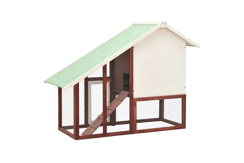 Kaninbur 140x63x120 cm massivt fyrretræ mokka og hvid - Sport & fritid - Til dyrene - Smådyr - Bure smådyr - Kaninbur & kaninhus