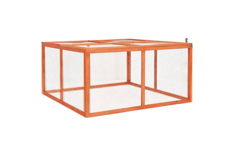 kaninbur 124x120x60 cm massivt fyrretræ - Brun - Sport & fritid - Til dyrene - Smådyr - Bure smådyr - Kaninbur & kaninhus