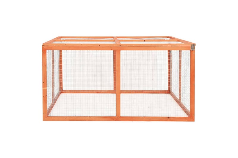 kaninbur 124x120x60 cm massivt fyrretræ - Brun - Sport & fritid - Til dyrene - Smådyr - Bure smådyr - Kaninbur & kaninhus