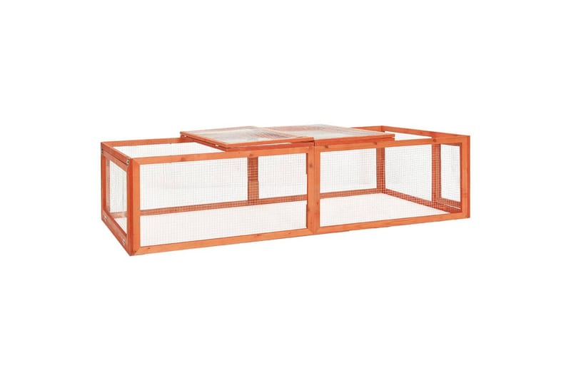 kaninbur 183x90x46,5 cm massivt fyrretræ - Brun - Sport & fritid - Til dyrene - Smådyr - Bure smådyr - Kaninbur & kaninhus