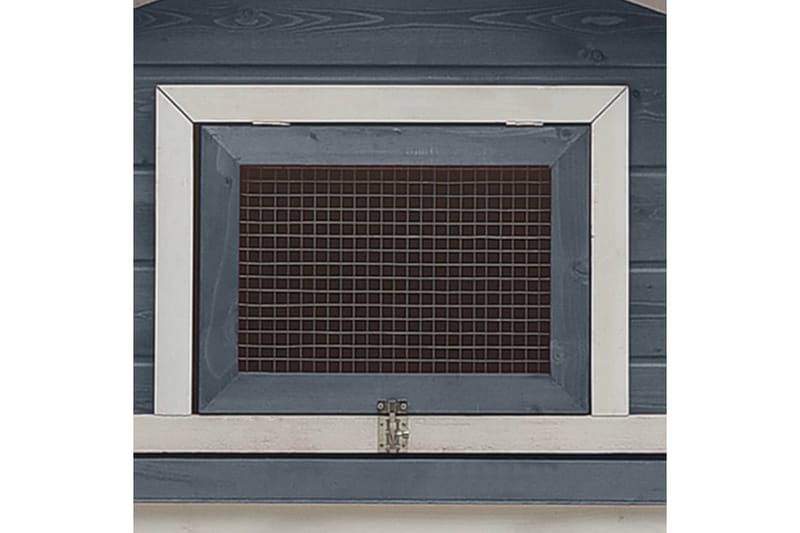 Kaninbur 303x60x86 cm Massivt Fyrre- Og Grantræ Grå - Grå - Sport & fritid - Til dyrene - Smådyr - Bure smådyr - Kaninbur & kaninhus