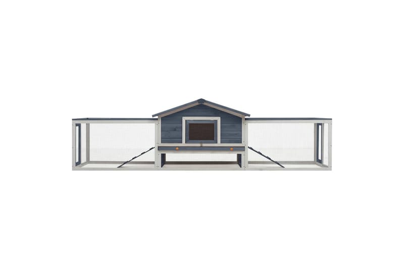 Kaninbur 303x60x86 cm Massivt Fyrre- Og Grantræ Grå - Grå - Sport & fritid - Til dyrene - Smådyr - Bure smådyr - Kaninbur & kaninhus