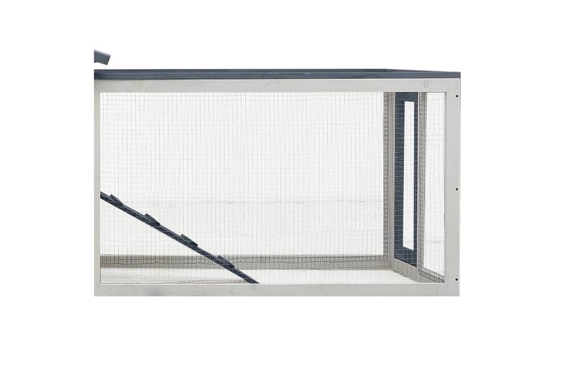 Kaninbur 303x60x86 cm Massivt Fyrre- Og Grantræ Grå - Grå - Sport & fritid - Til dyrene - Smådyr - Bure smådyr - Kaninbur & kaninhus