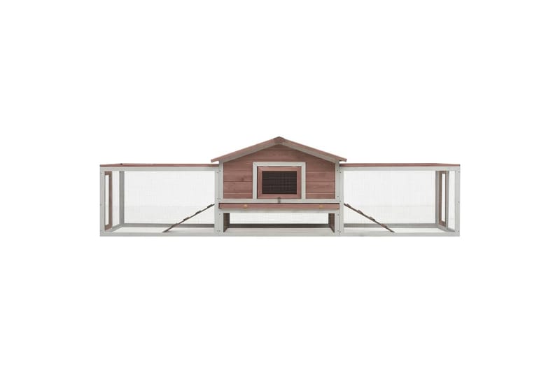 Kaninbur 303x60x86 cm Massivt Fyrre- Og Grantræ Mokkafarvet - Brun - Sport & fritid - Til dyrene - Smådyr - Bure smådyr - Kaninbur & kaninhus