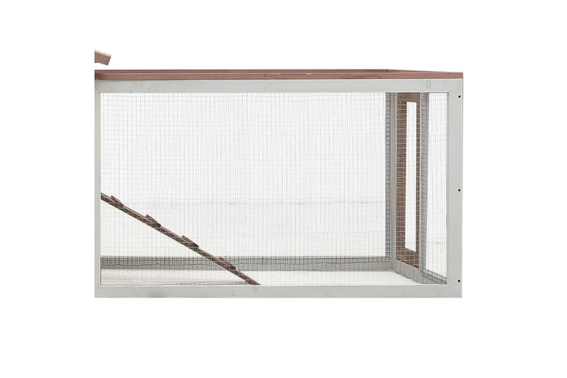 Kaninbur 303x60x86 cm Massivt Fyrre- Og Grantræ Mokkafarvet - Brun - Sport & fritid - Til dyrene - Smådyr - Bure smådyr - Kaninbur & kaninhus