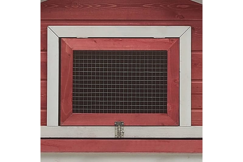 Kaninbur 303x60x86 cm Massivt Fyrretræ Og Grantræ Rød - Rød - Sport & fritid - Til dyrene - Smådyr - Bure smådyr - Kaninbur & kaninhus