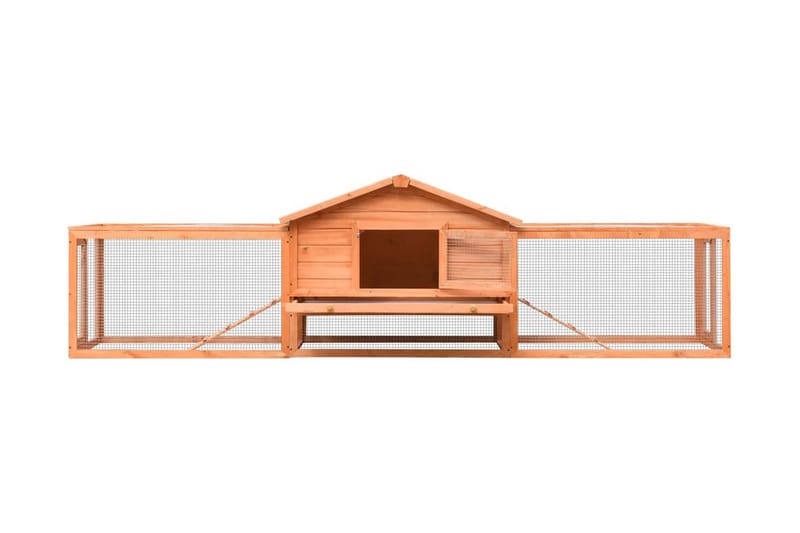 Kaninbur Massivt Fyrre- Og Grantræ 303 X 60 X 86 Cm - Brun - Sport & fritid - Til dyrene - Smådyr - Bure smådyr - Kaninbur & kaninhus