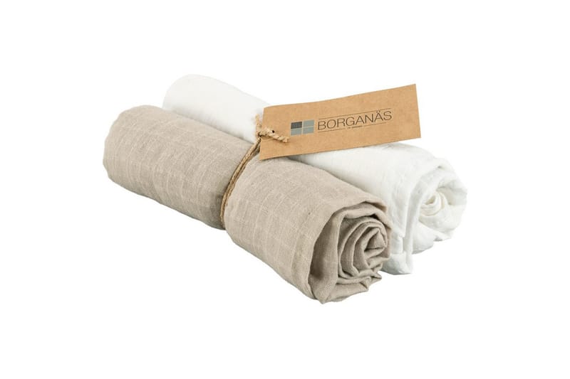 Muslinwrap 2-pak - Hvid/Sand (70 x 70 cm) - Tekstiler - Børnetekstiler