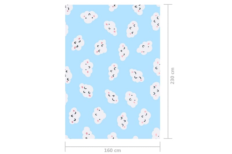 Gulvtæppe med tryk 160x230 cm stof flerfarvet - Flerfarvet - Tekstiler - Børnetekstiler - Børnetæpper