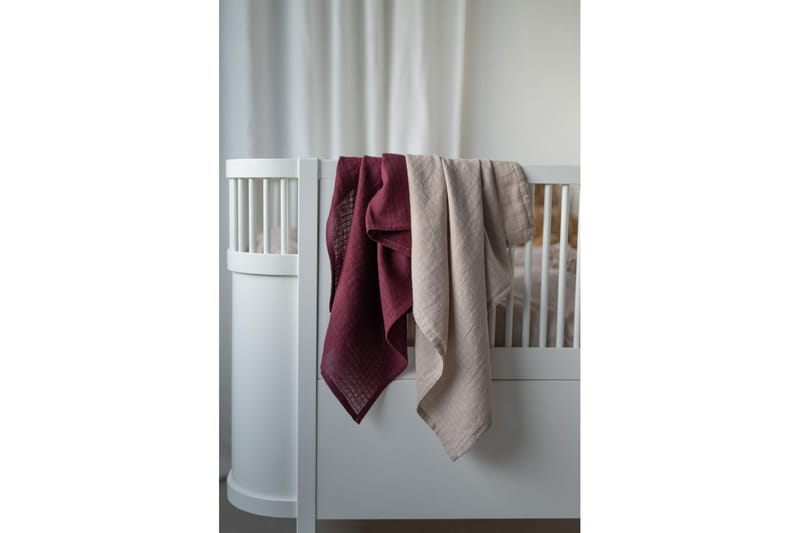 Muslinwrap 2-pak - Sand/Blomme (70 x 70 cm) - Tekstiler - Børnetekstiler