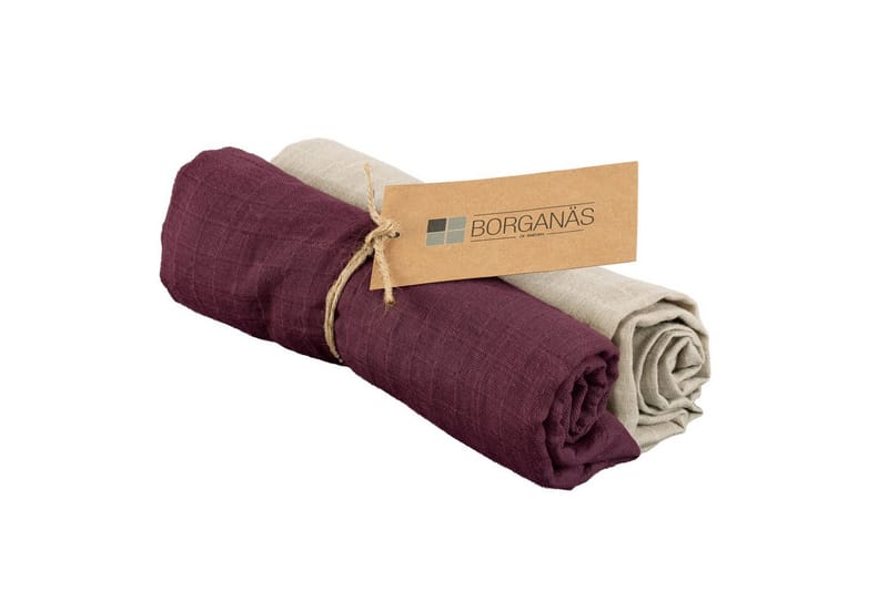 Muslinwrap 2-pak - Sand/Blomme (70 x 70 cm) - Tekstiler - Børnetekstiler