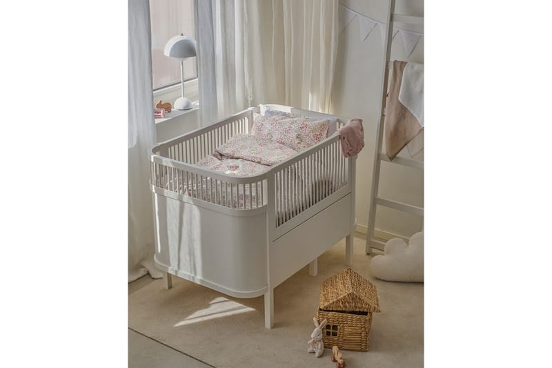 Dynebetræk til tremmeseng 2-Dele Floret Sand - Brun - Tekstiler - Børnetekstiler - Sengetøj til børn - Sengesæt børn